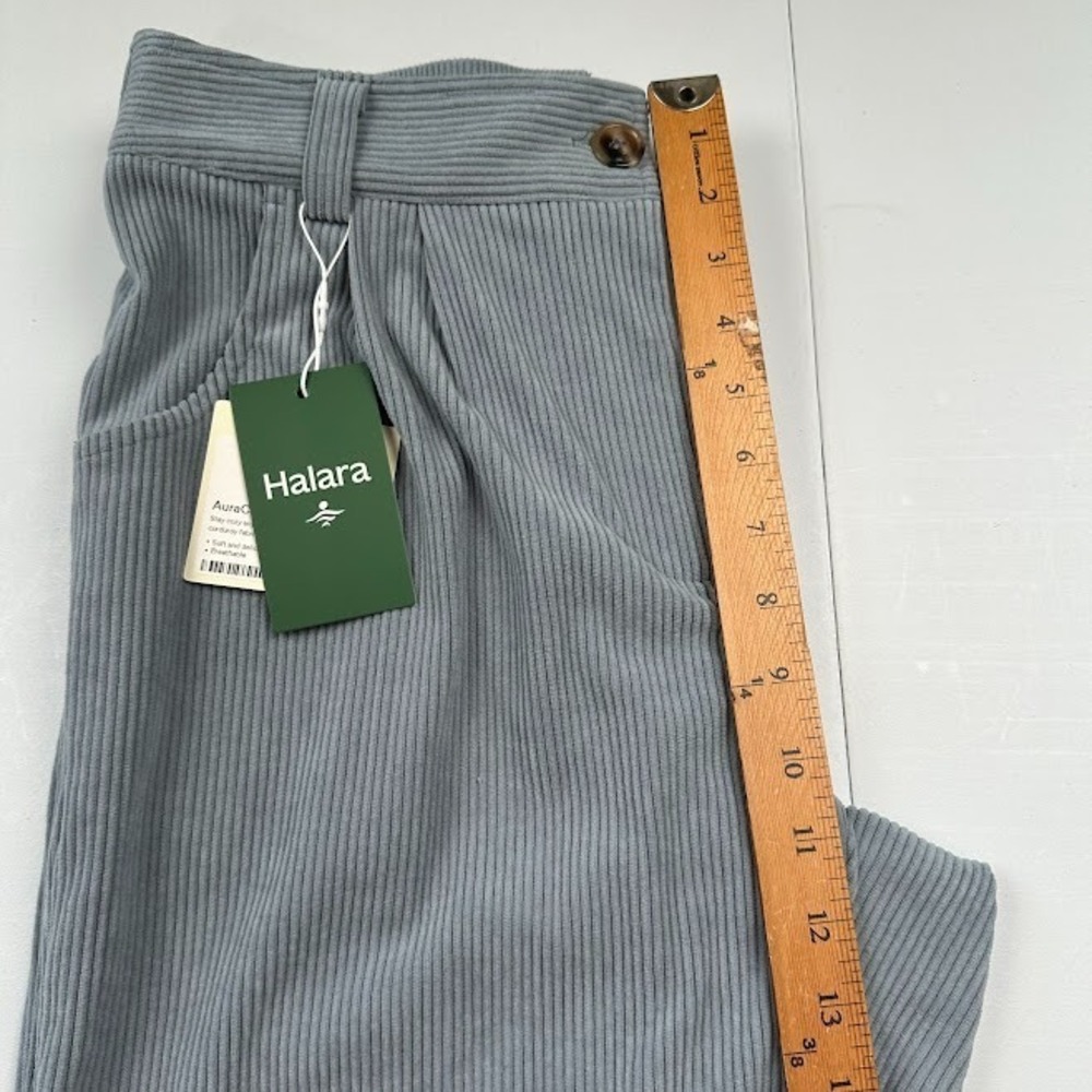 Halara Pants Womens Medium Petite Gray AuraCord Cloud Corduroy Wide Leg Comfort - Picture 9 of 11